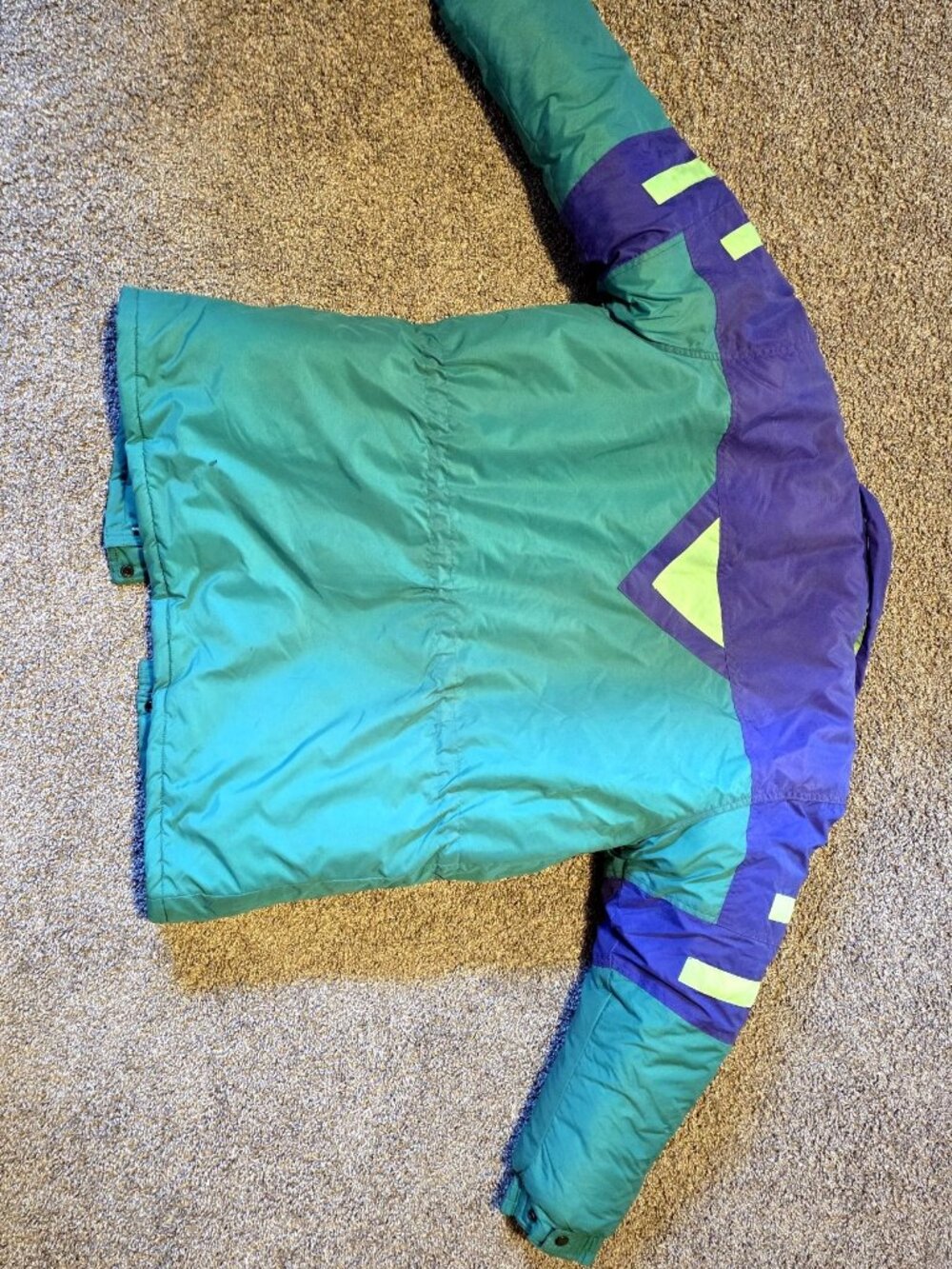 Great Canadian Rugged Wear Puffer Jacket Mens M Teal Purple Vintage Winter